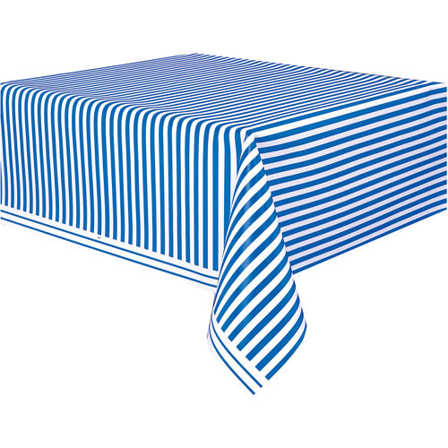 Royal Blue Scallop Rectangular Plastic Table Cover, 54"x108"