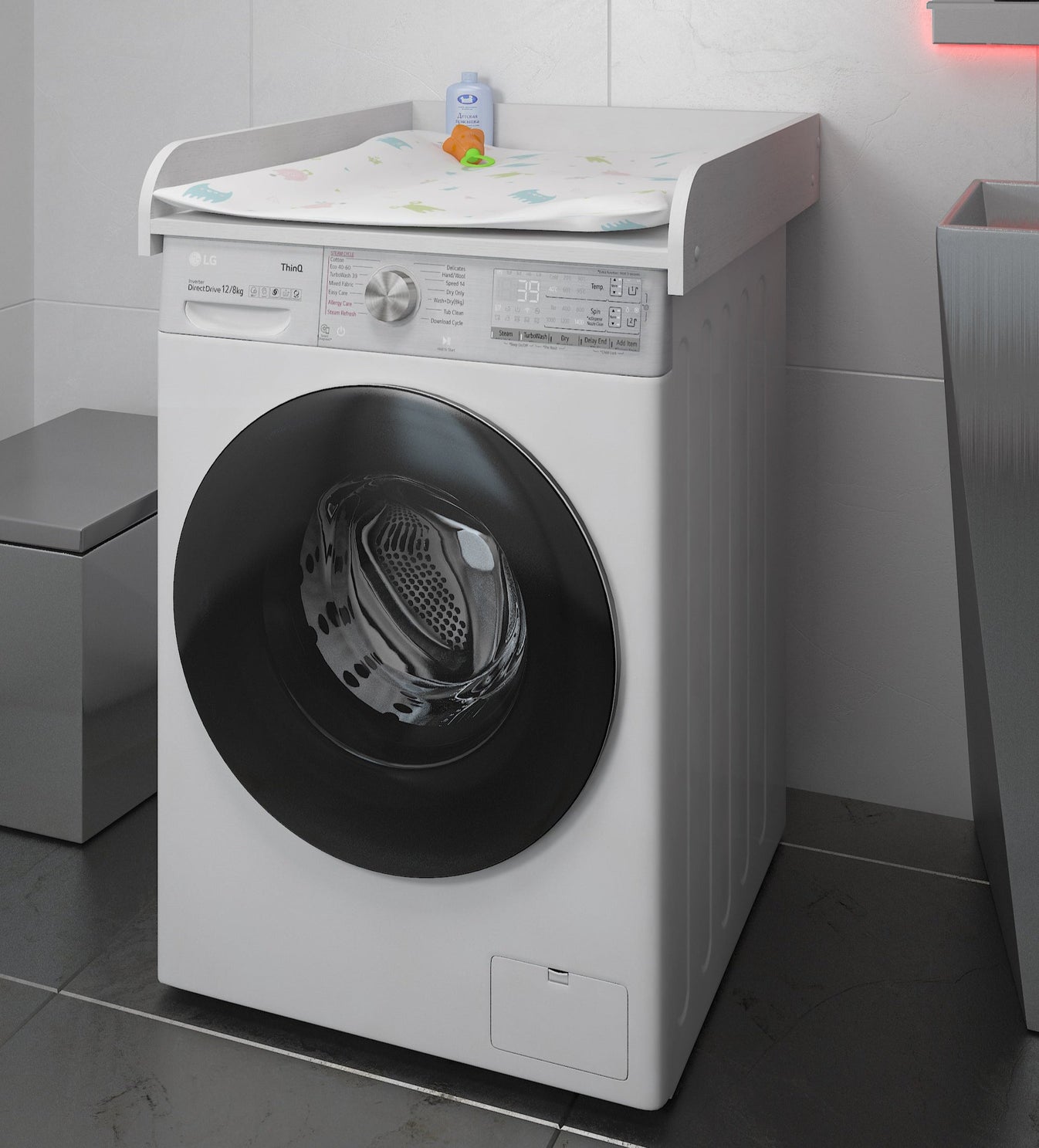 Shefa 600 Washing Machine Baby Changing Top White (Top Only) (1 box)