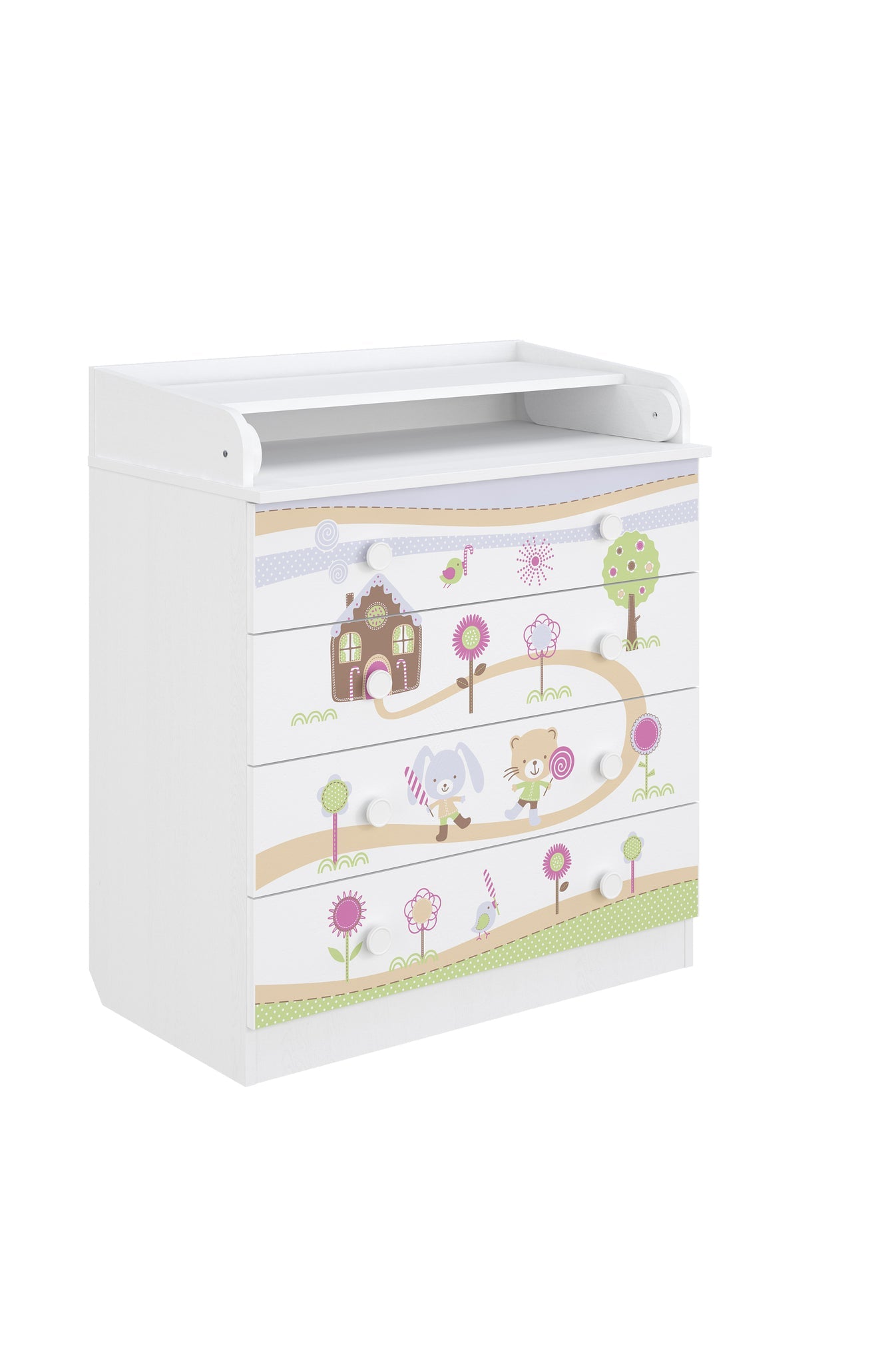 Shefa 800 Kids Changing Dresser Gingerbread House White (2 Boxes)