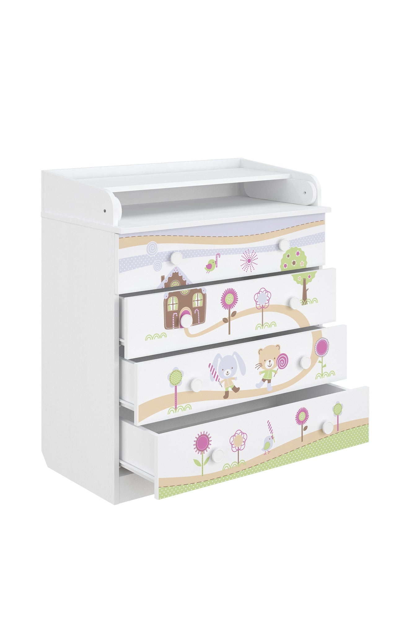 Shefa 800 Kids Changing Dresser Gingerbread House White (2 Boxes)