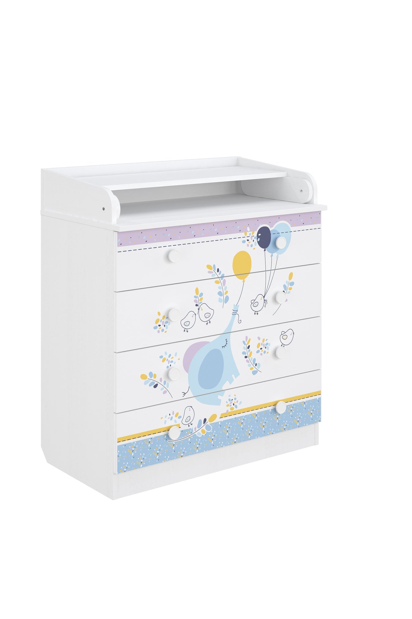 Shefa 800 Kids Changing Dresser Elephant With Balloon White (2 boxes)