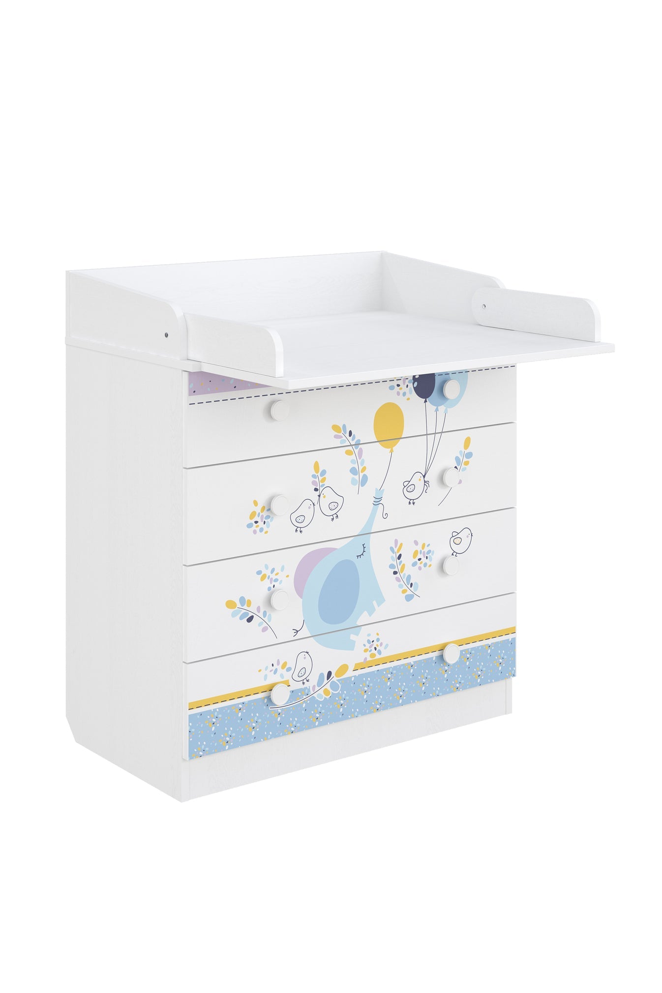 Shefa 800 Kids Changing Dresser Elephant With Balloon White (2 boxes)
