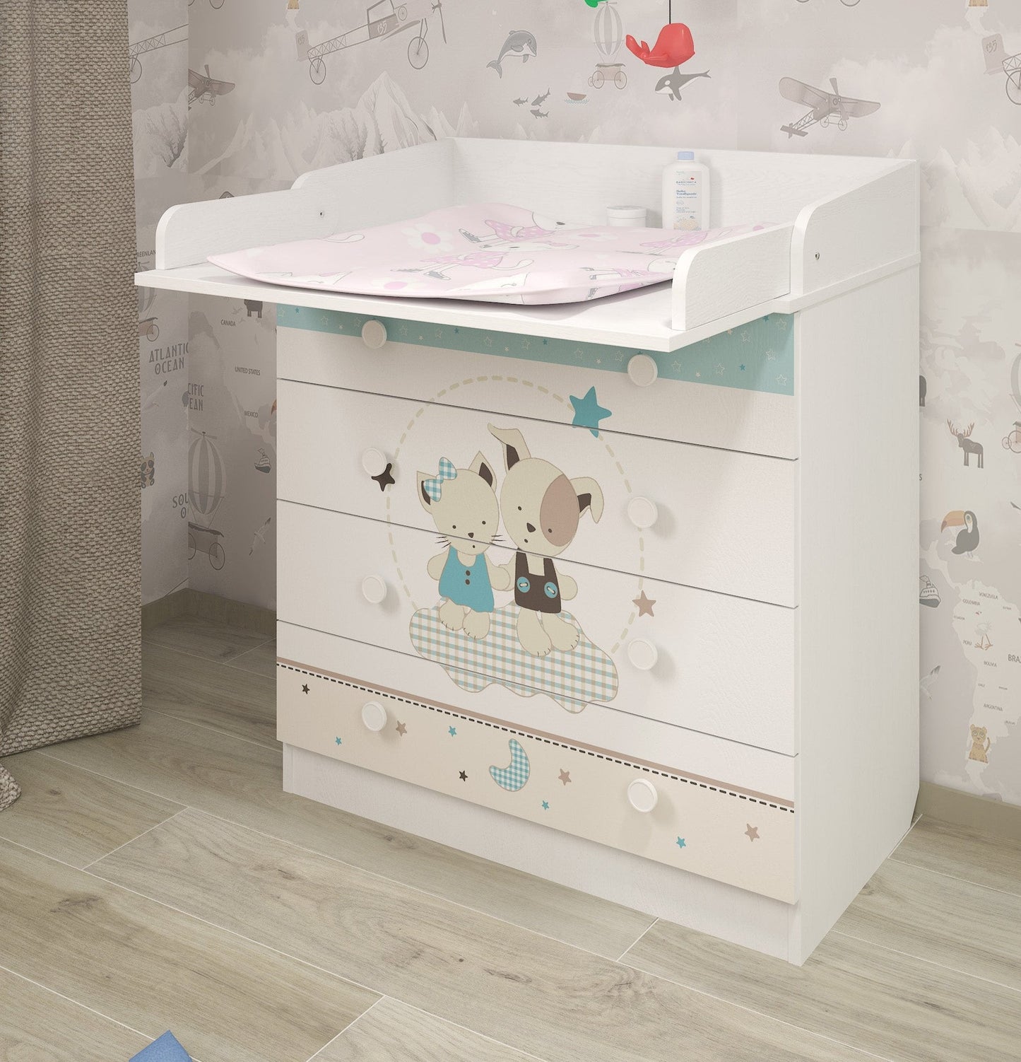 Shefa 800 Kids Changing Dresser Best Friends White (2 Boxes)