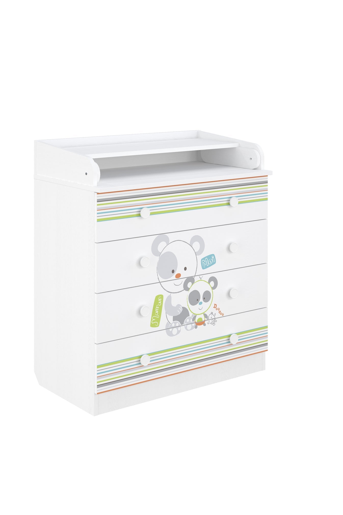 Shefa 800 Kids Changing Dresser Pandas White (2 Boxes)