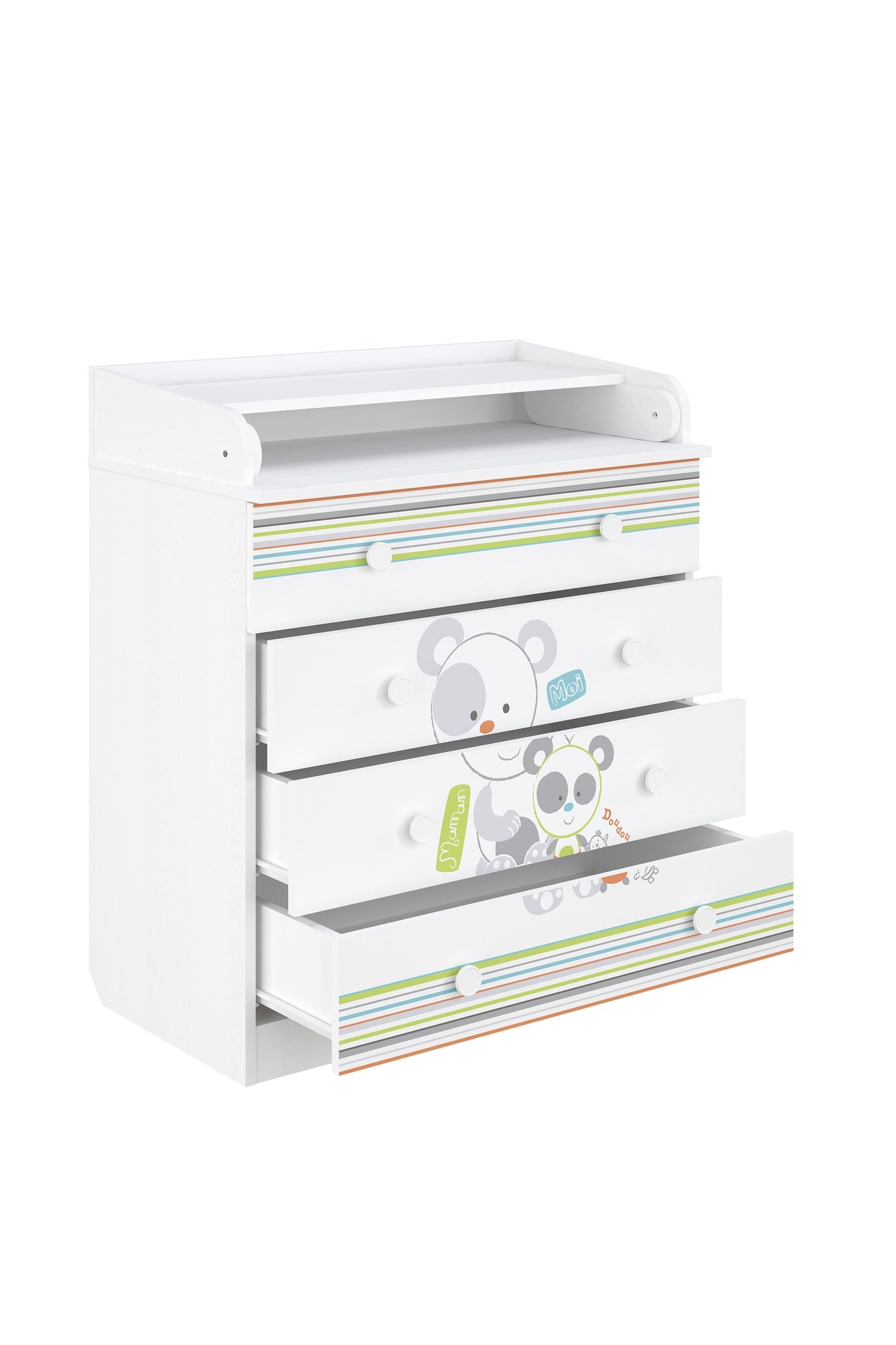 Shefa 800 Kids Changing Dresser Pandas White (2 Boxes)