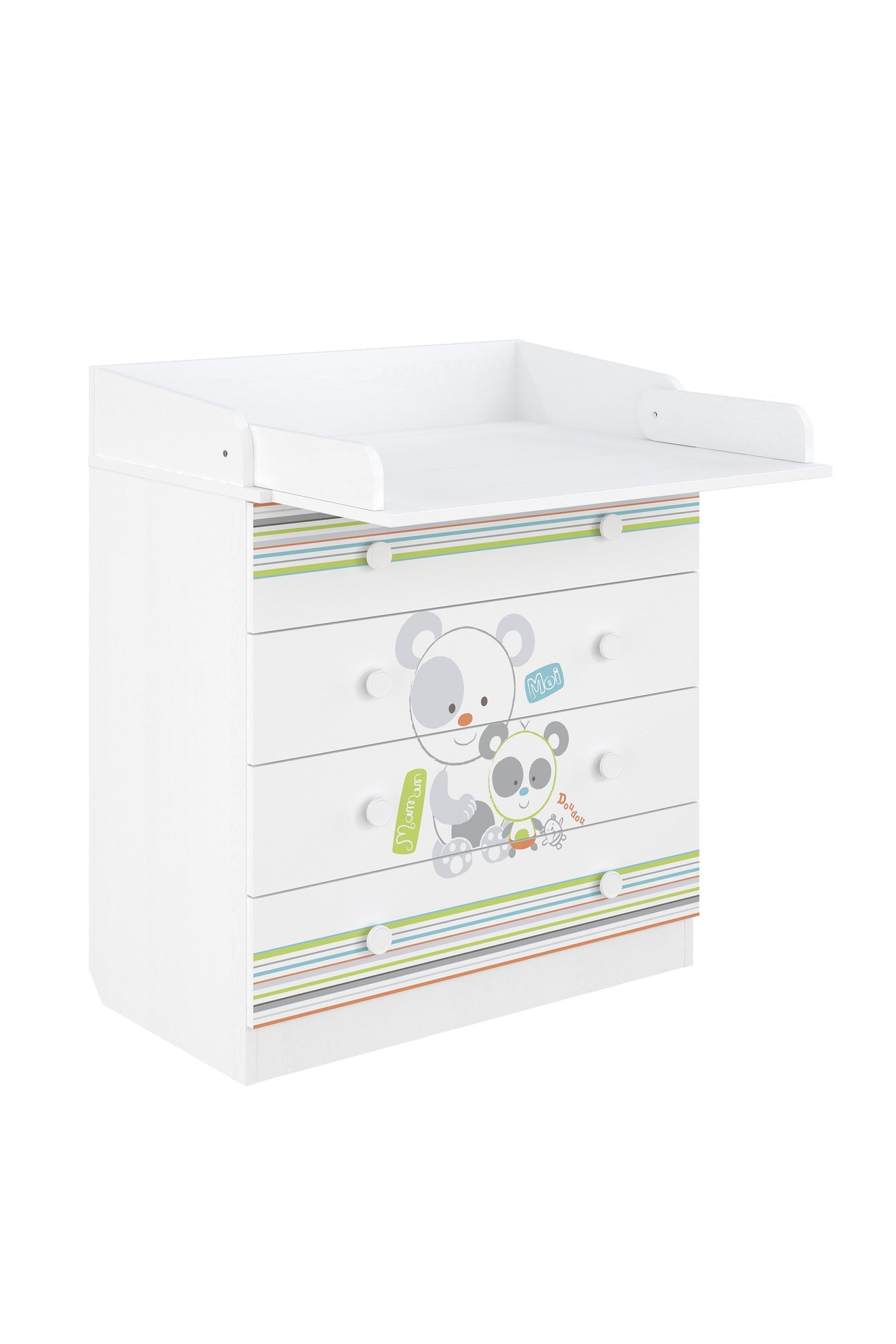 Shefa 800 Kids Changing Dresser Pandas White (2 Boxes)