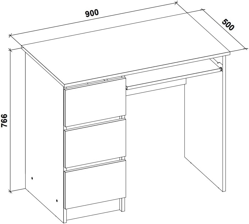 Shefa Line Computer Desk Cina Sonoma Oak-White (1 Box)