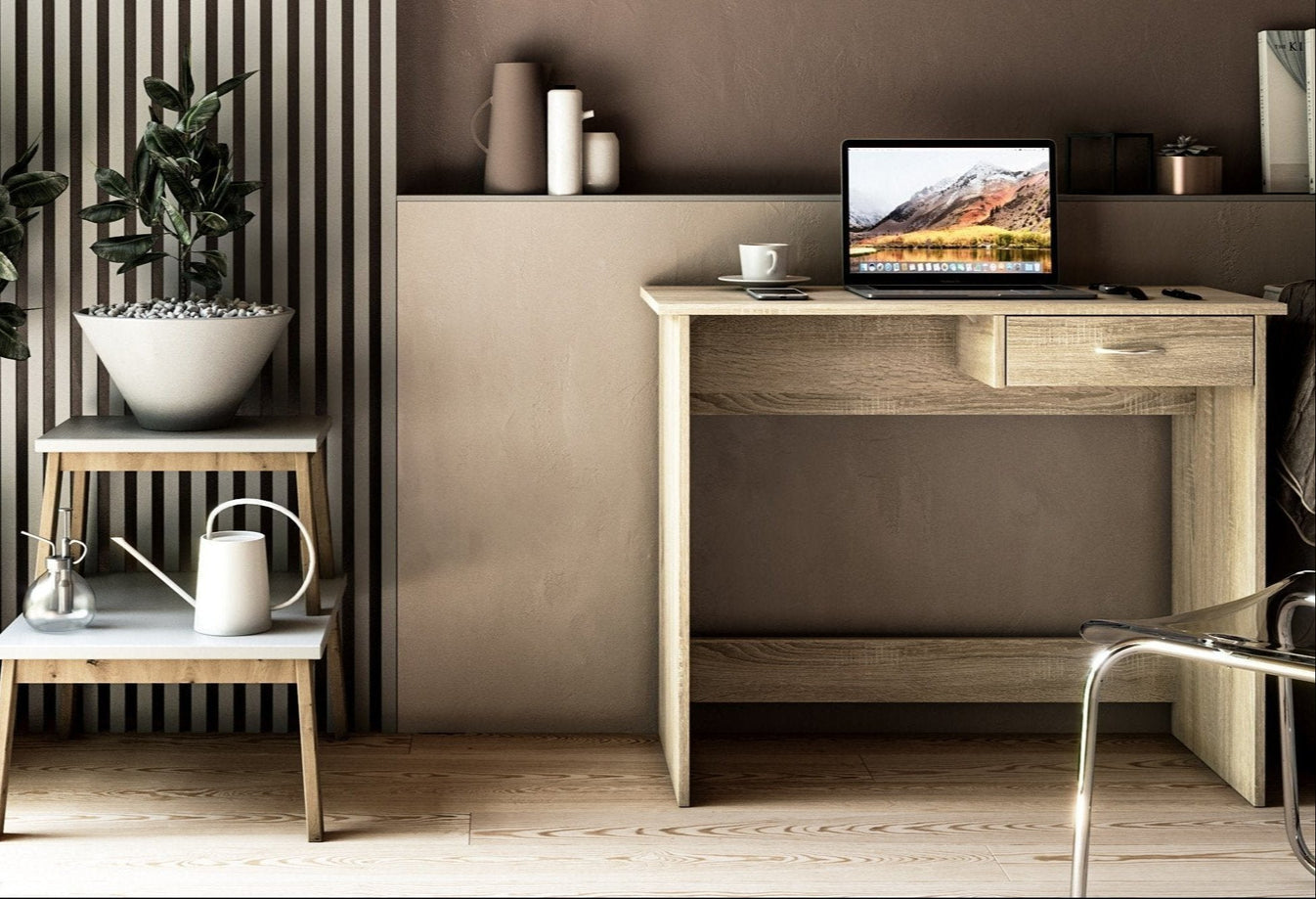 Shefa Line Computer Desk Nano Sonoma Oak (1 box)