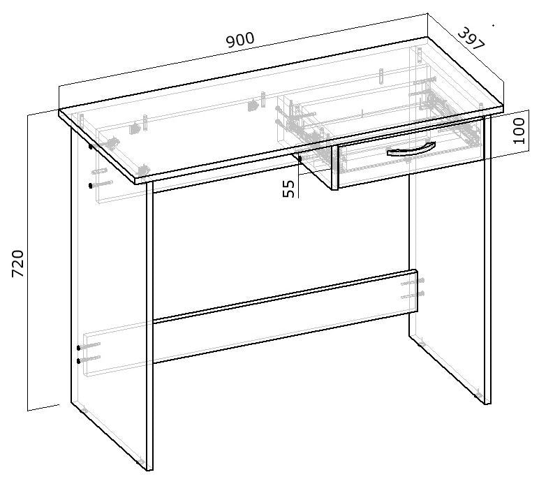 Shefa Line Computer Desk Nano Sonoma Oak (1 box)