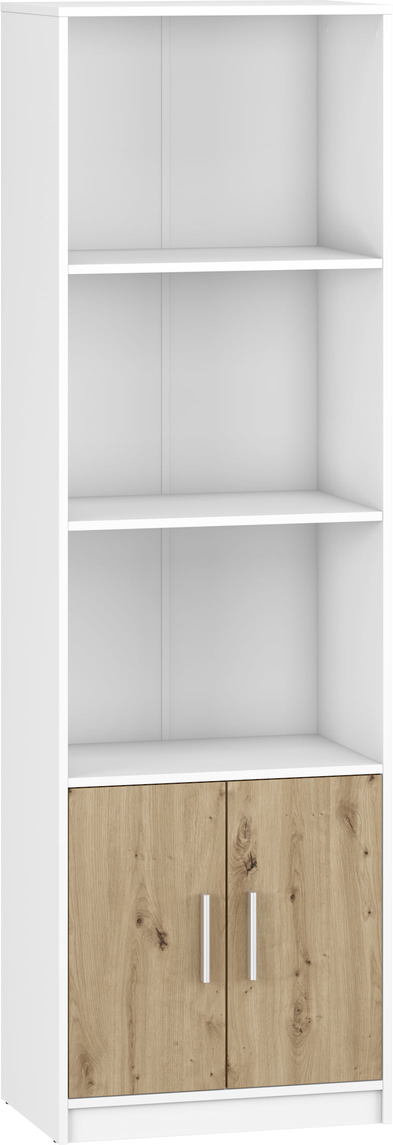 Shefa Line Bookcase Klio White - Artizan Oak (2 boxes)