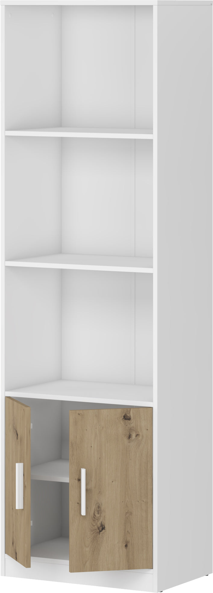 Shefa Line Bookcase Klio White - Artizan Oak (2 boxes)