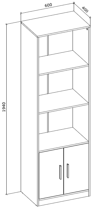 Shefa Line Bookcase Klio White - Artizan Oak (2 boxes)