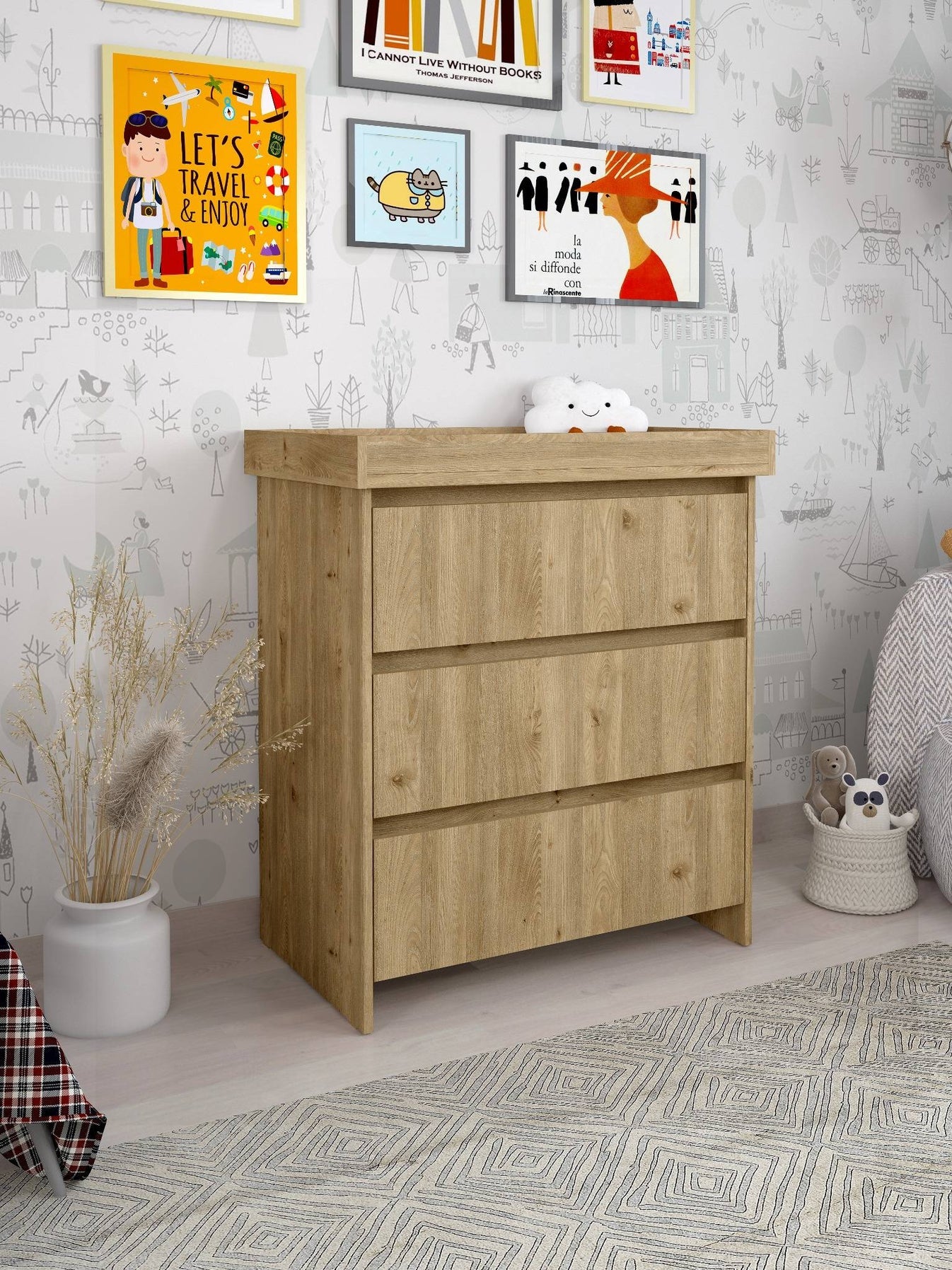 Shefa 880 Kids Changing Unit Cremona Oak (2 Boxes)