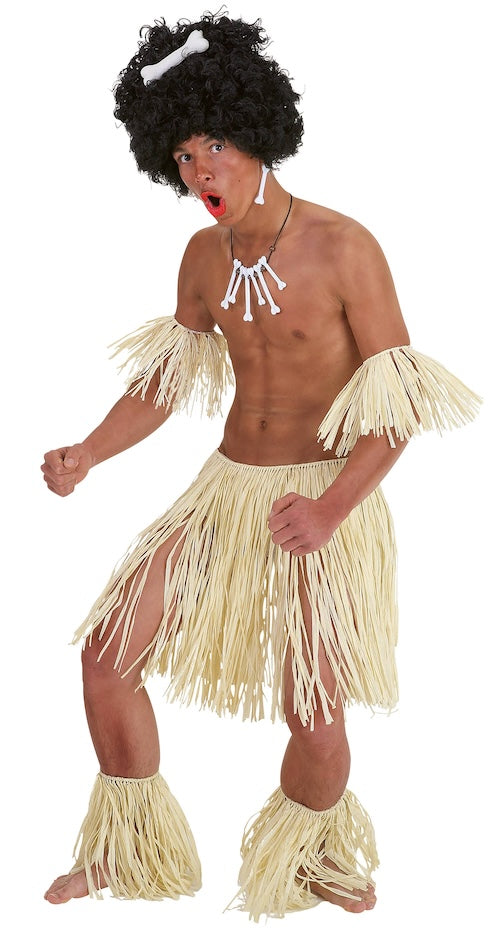 Zulu Set! Hawaiian Fancy Dress costume! Grass Skirt Armbands & Legbands!