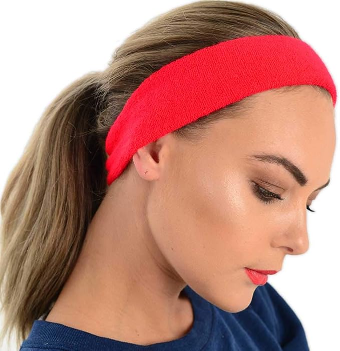 Red Toweling Head Band One Size