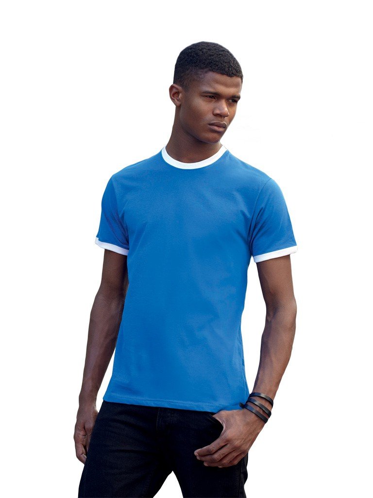Fruit Of The Loom Ringer T-Shirt - Royal/White - M