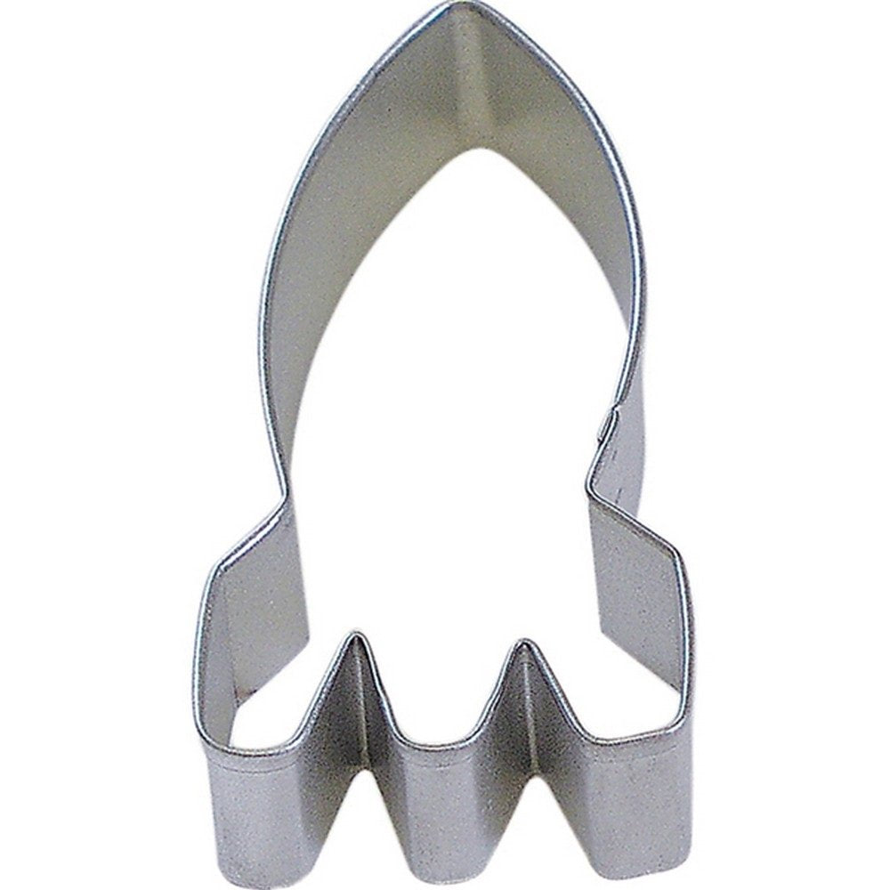Space Rocket Poly-Resin Coated Cookie Cutter White