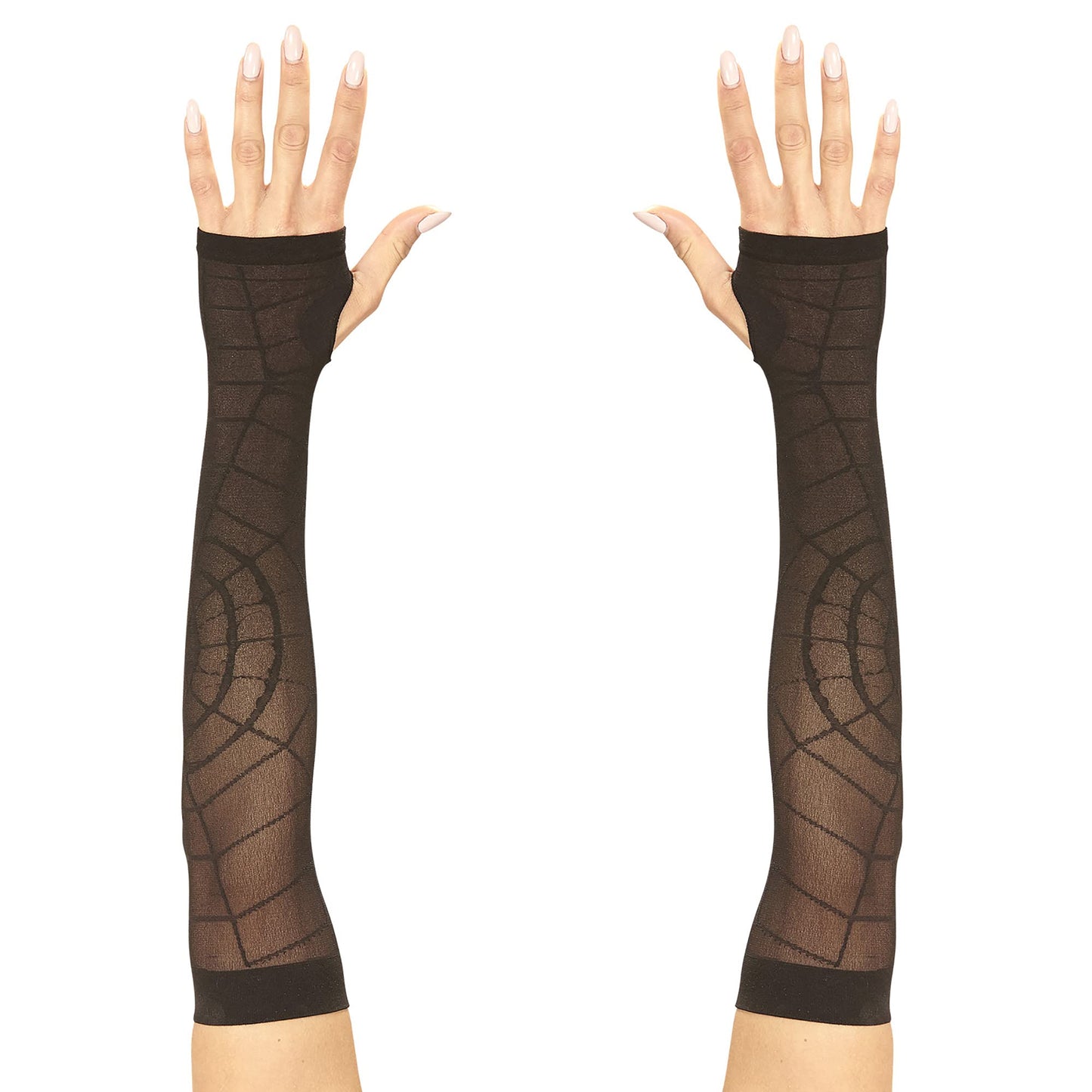 "SHEER SPIDERMESH ARM WARMERS - 33 cm" - (One Size Fits Most Adult)
