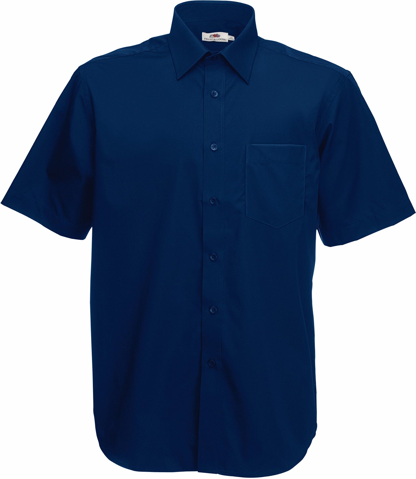 Fruit Of The Loom S/Sleeve Poplin Shirt - Navy Blue - M