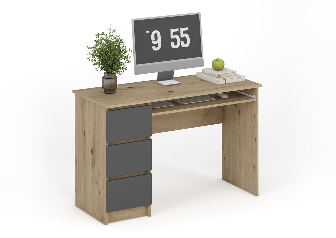 Shefa Line Computer Desk Cina Graphite-Artisan Oak (1 Box)