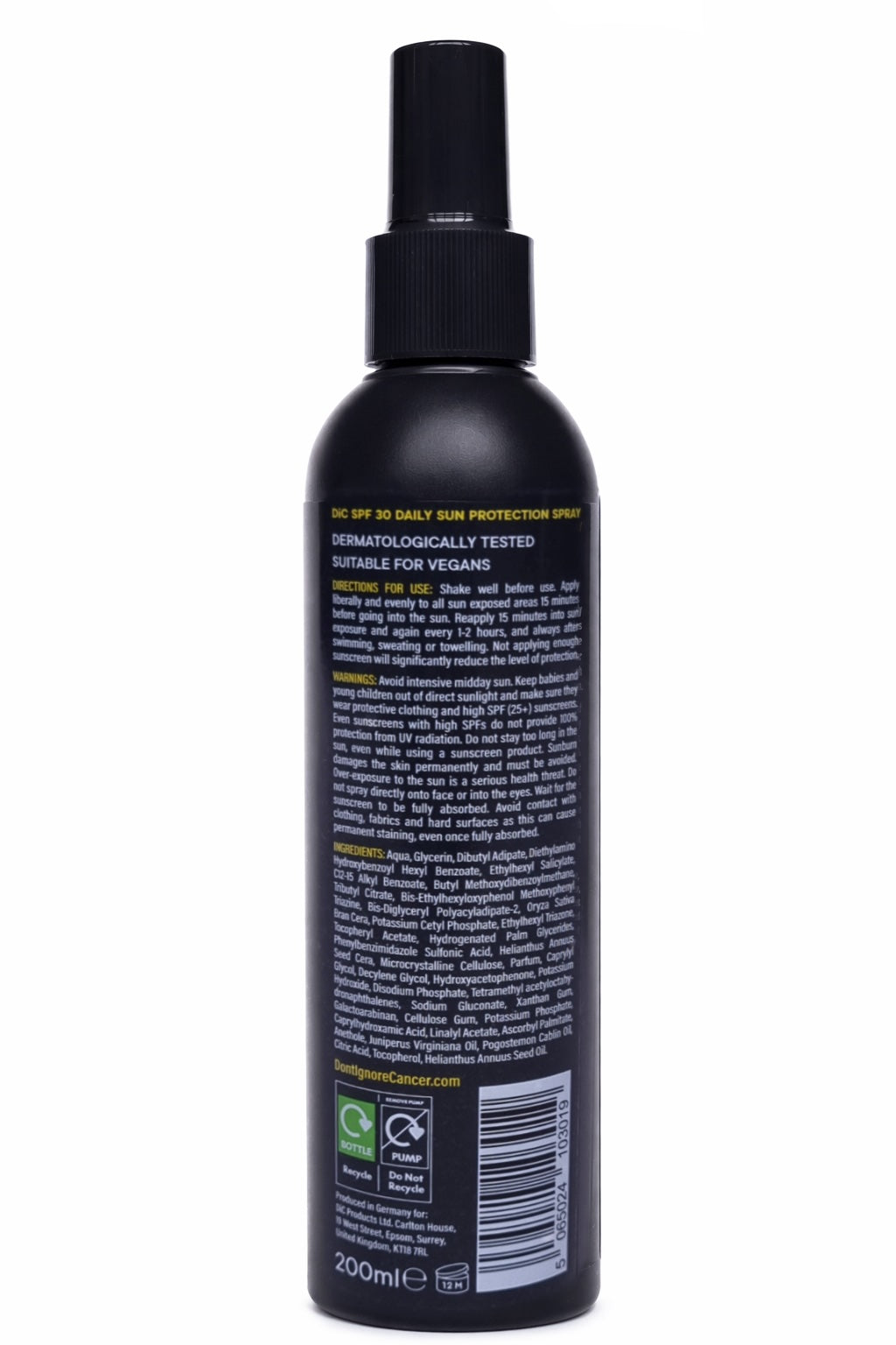 DiC Sunscreen SPF 30 200ml Daily Sun Protection Spray