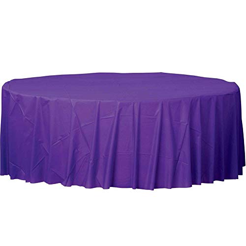 Amscan Purple Plastic Round Plastic Table cover 2.13m