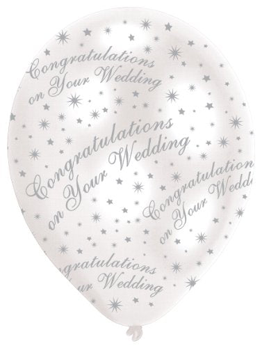 Amscan 27.5 cm Congrats Balloon, Pack of 6, Assorted