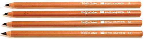 Wolff's Carbon Pencil Set, Black, 4 Count (Pack of 1)
