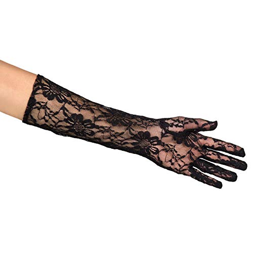 Boland Black Night Lace Long Gloves