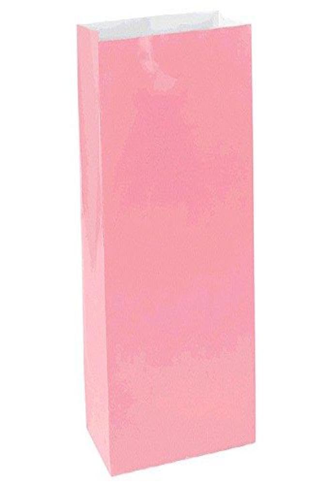 amscan Bright Pink Mini Paper Bags 12 Per Pack