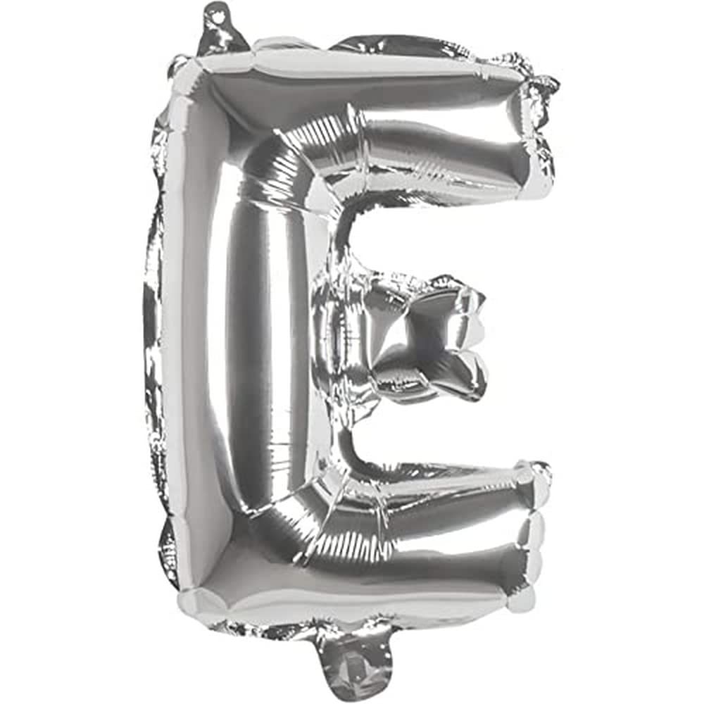 Mylar balloon letter E (36cm), silver