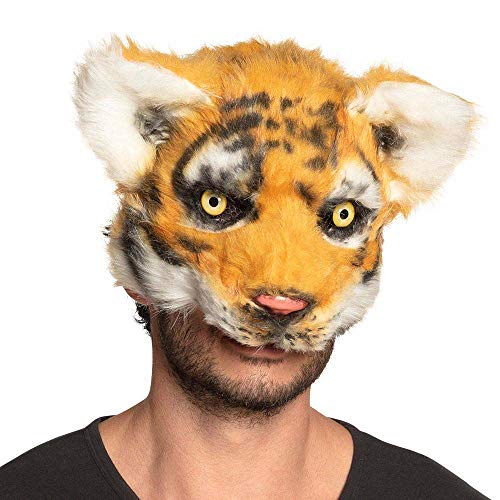 Boland Tiger Mask Adult Plush Half Face Mask Cat Halloween Fancy Dress Accessory