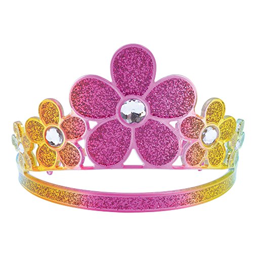 Bristol Novelty BA494 Head Accessory | Tiara | Glitter Flower | 1 Piece | Rainbow | One Size-Adult, womens, Multi-Colour