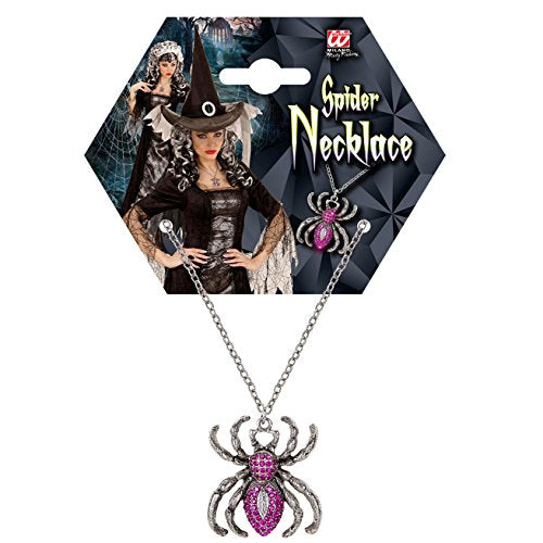 Widmann Silver Spider Necklace With Purple Strap