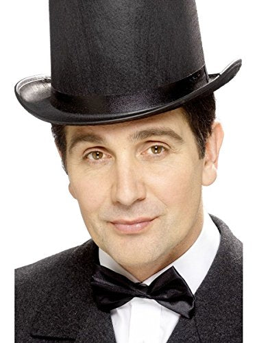 Smiffy's Tales of Old England Satin Bow-Tie with Elasticated Neck Strap - Black