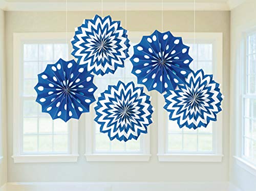 Amscan 20 cm Dots and Chevron Paper Fan