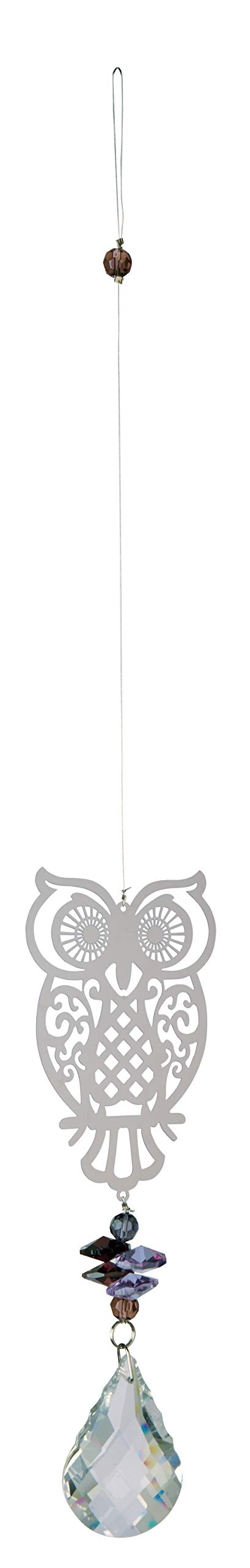 NATUREÔøΩÔøΩS MELODY CoMagic Crystal Wind Chime Silver-Coloured Purple Stones
