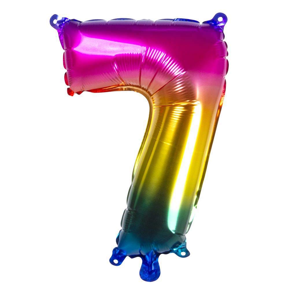 Boland Balloon Number 7, Adult, Rainbow, 36 Cm