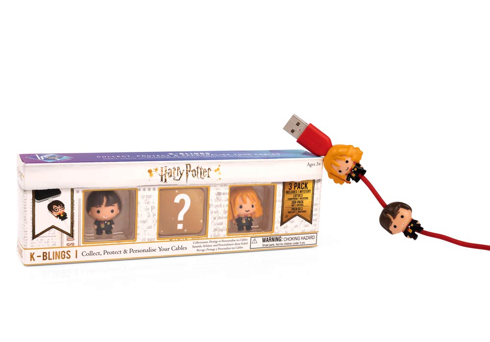 Wow! Stuff Collection WW-KB-1108 Harry Potter K-bling - 3 pack Collectable Cable Protector, Multi