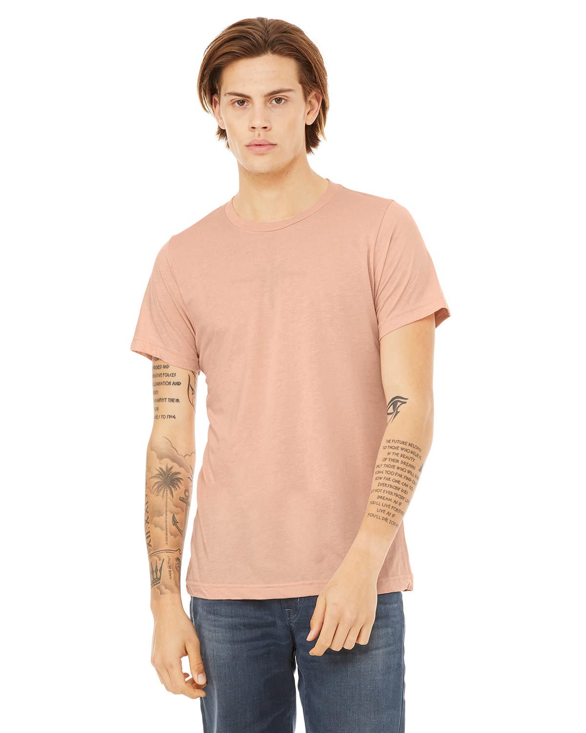 Unisex Triblend Short-Sleeve T-Shirt - PEACH TRIBLEND - M