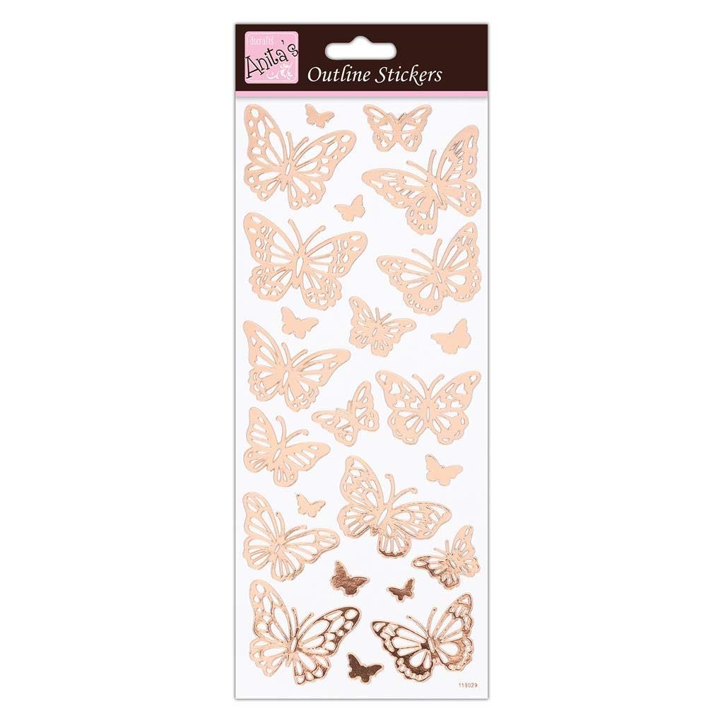 Anita's Scrapbooking Stickers, Rose Gold On White, One Size