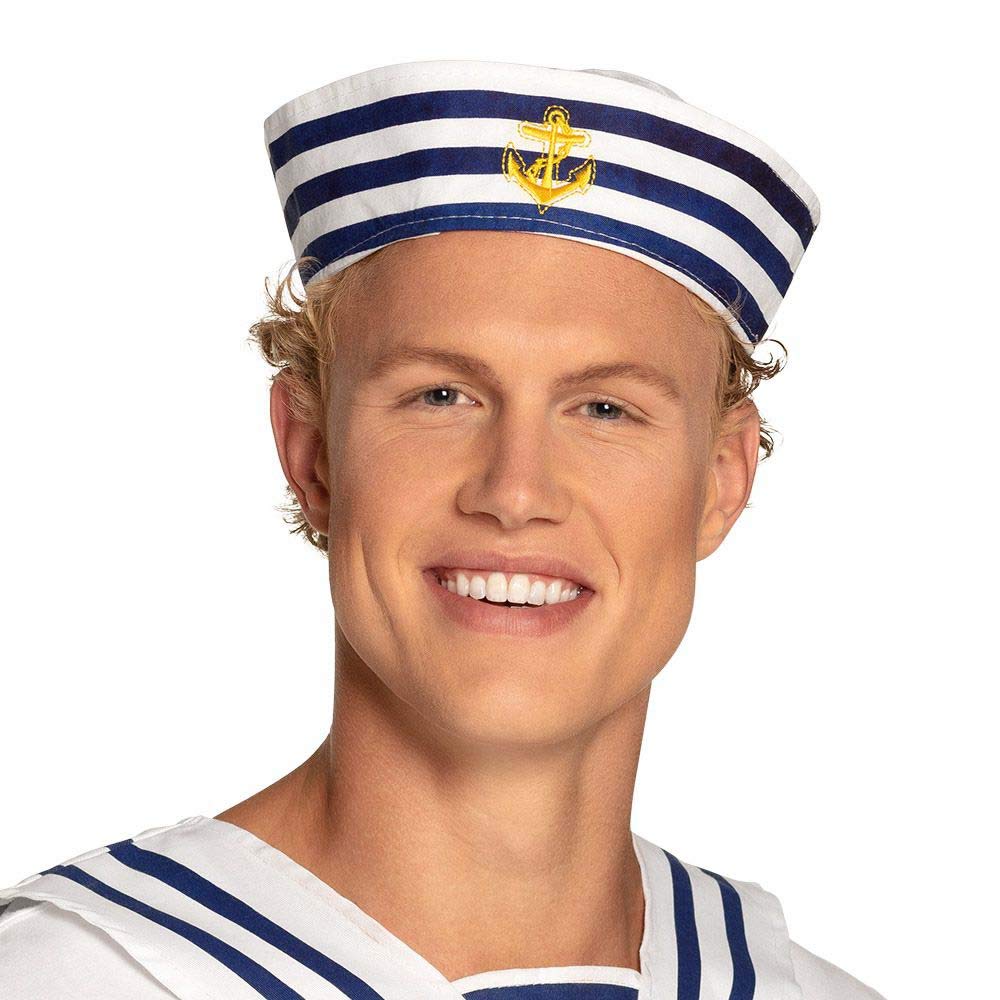 Boland BV Navy Sailor Doughboy Hat, White/Navy
