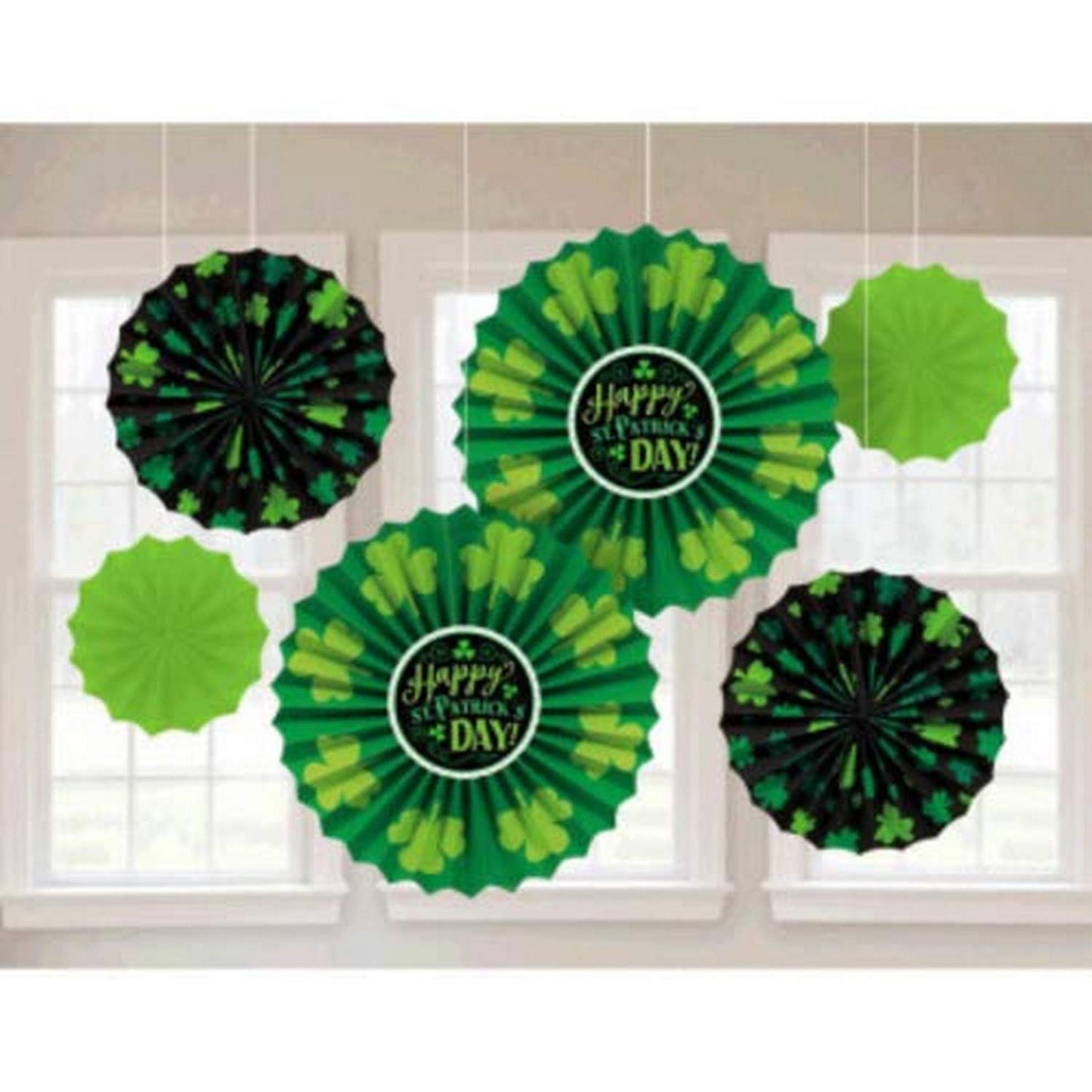 St. Patricks Day Paper Fan Decorations /6