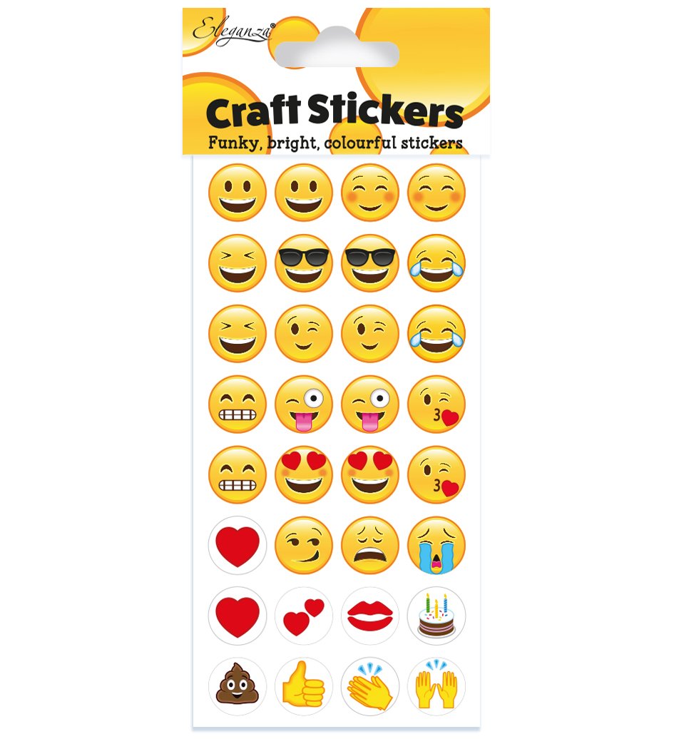 Eleganza Emoji Puffy Craft Stickers Decoration Cards Scrapbooking Large