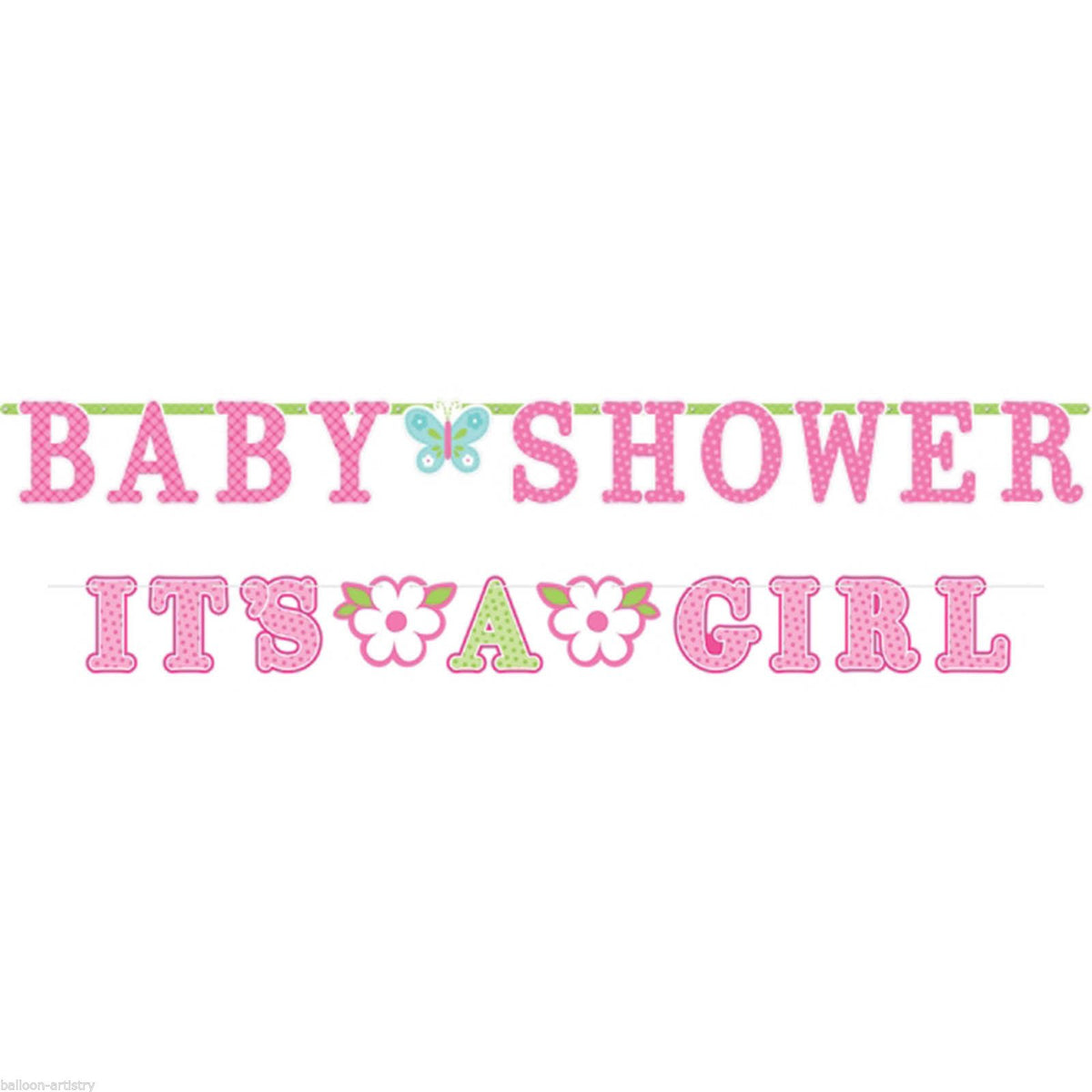 Welcome Baby Girl Illustrated Letter Banner /2