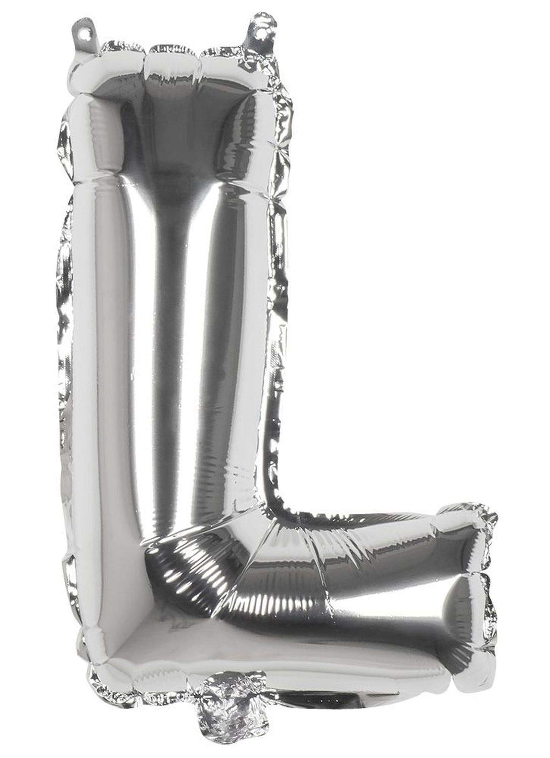 Mylar balloon letter L (36cm), silver