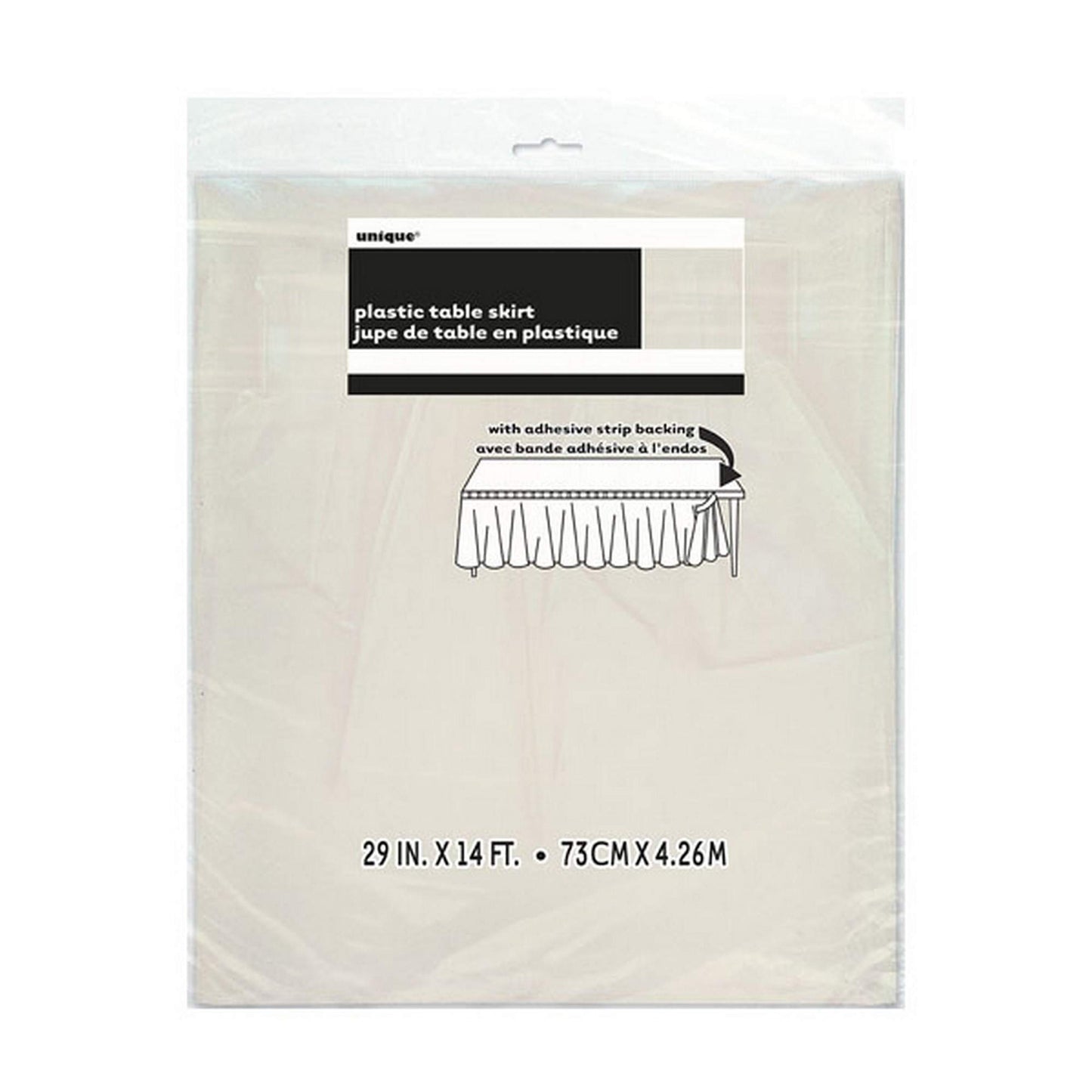 Ivory Plastic Table Skirt (50047UNQ-tbskr)