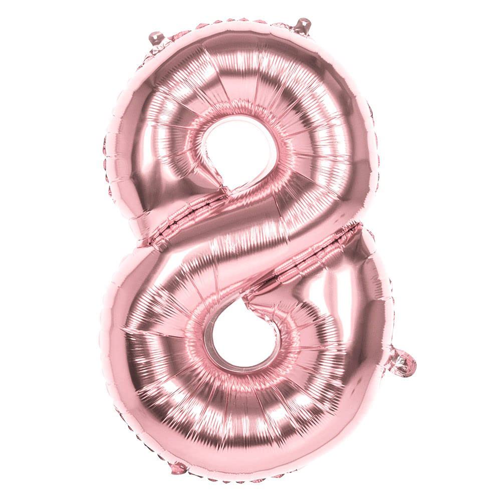 Mylar balloon number 8 (86cm), pink