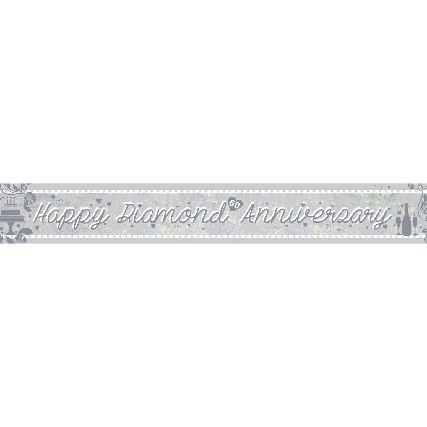 Amscan Diamond Anniversary Holographic Foil Banners 2.7m