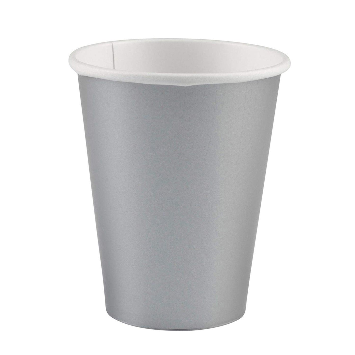 Plain Coloured Paper Cups (pack of 8) - Silver